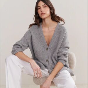 Jenni Kayne Cashmere Cocoon Cardigan, Heather Grey, Xsmall